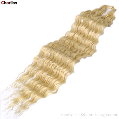 Hot Sale Multi Color Ombre Curly Water Ripple Crochet Synthetic Hair 30 Inches New Deep Wave Synthetic Hair Extension